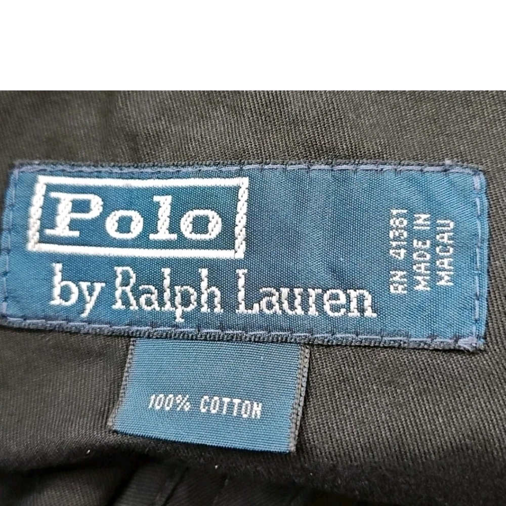Vtg 90s Polo Ralph Lauren Baggy Wide Leg Cargo Shorts 42/44 Black Field Utility - Picture 7 of 14